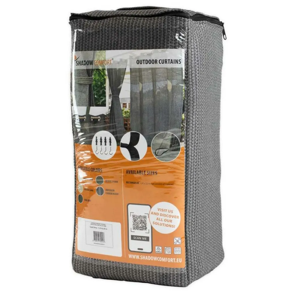 Zonwering-Shadow Comfort Buitengordijnen 137 x 220 cm cool grey per 2 stuks