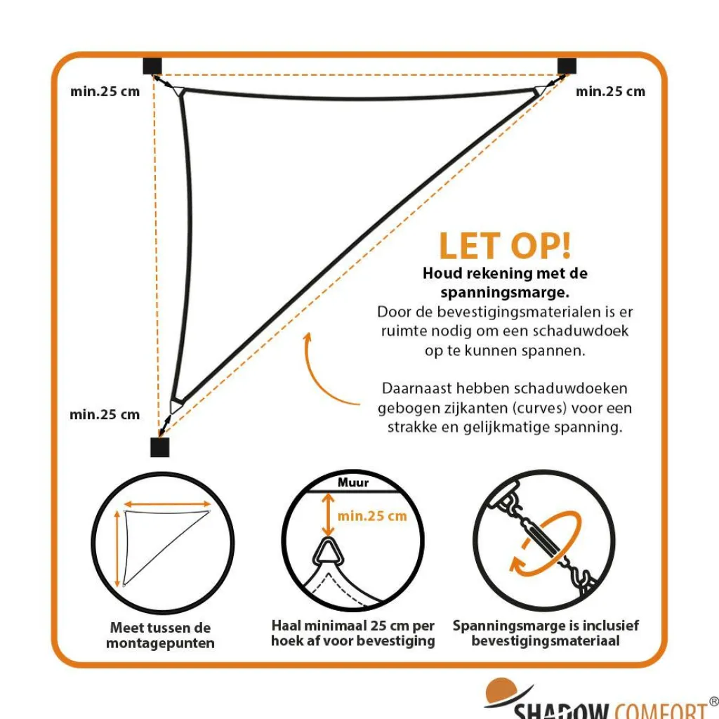 Shadow Comfort Driehoek schaduwdoek 300 x 400 x 500 cm cool grey< Zonwering