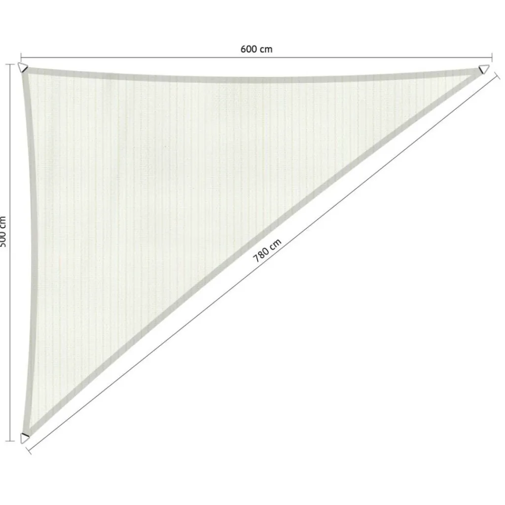 Shadow Comfort Driehoek schaduwdoek 500 x 600 x 780 cm artic white< Zonwering