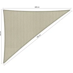 Shadow Comfort  Driehoek schaduwdoek 500 x 600 x 780 cm sahara  sand< Zonwering