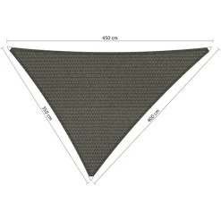 Zonwering-Shadow Comfort Driehoek schaduwdoek 350 x 400 x 450 cm cool grey