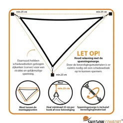 Zonwering-Shadow Comfort  Driehoek schaduwdoek 350 x 400 x 450 cm cool grey