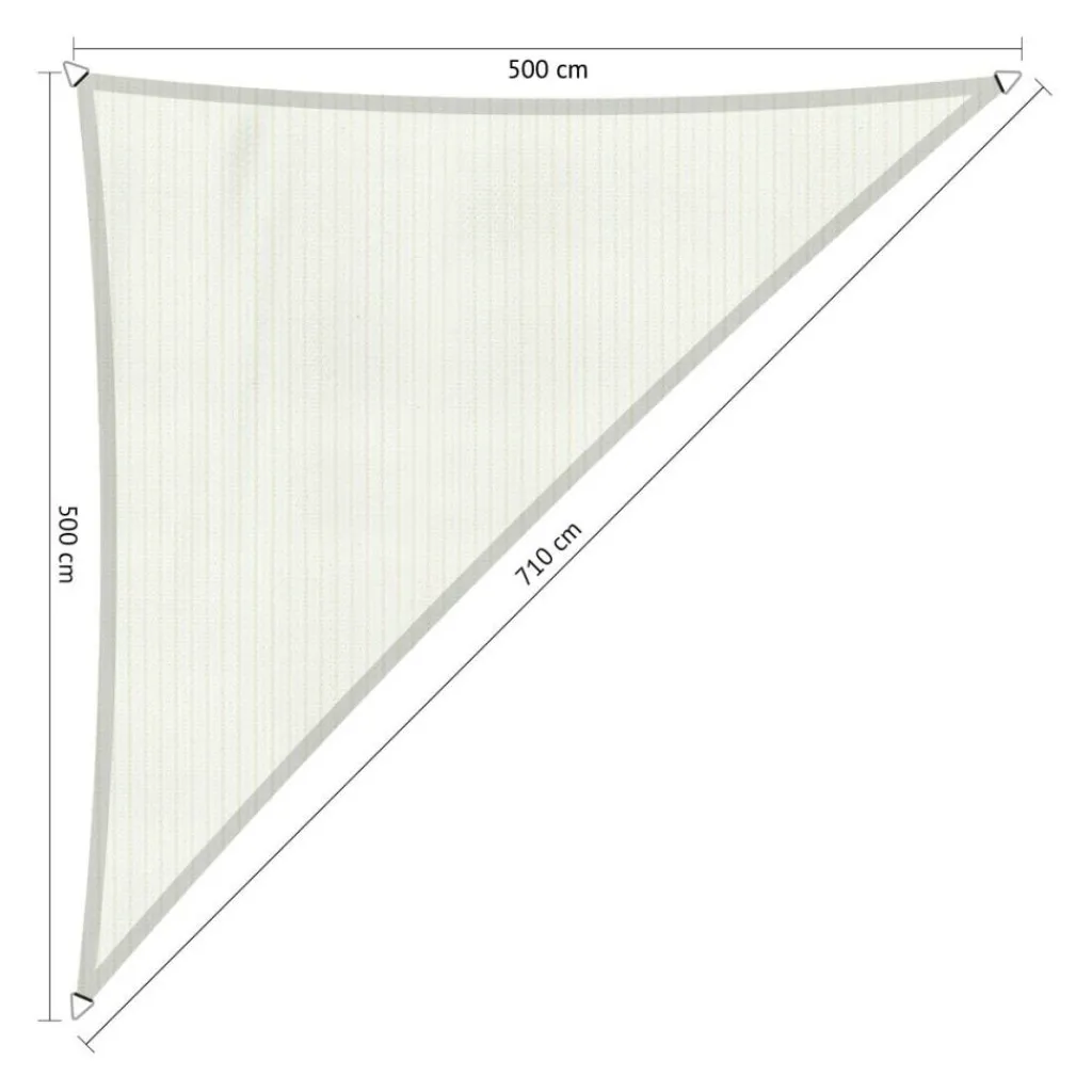 Shadow Comfort Driehoek schaduwdoek 500 x 500 x 710 cm arctic white< Zonwering