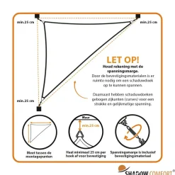 Shadow Comfort Driehoek schaduwdoek 500 x 500 x 710 cm cool grey< Zonwering