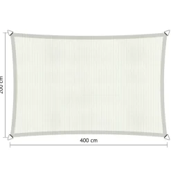 Shadow Comfort Rechthoek schaduwdoek 200 x 400 cm arctic white< Zonwering