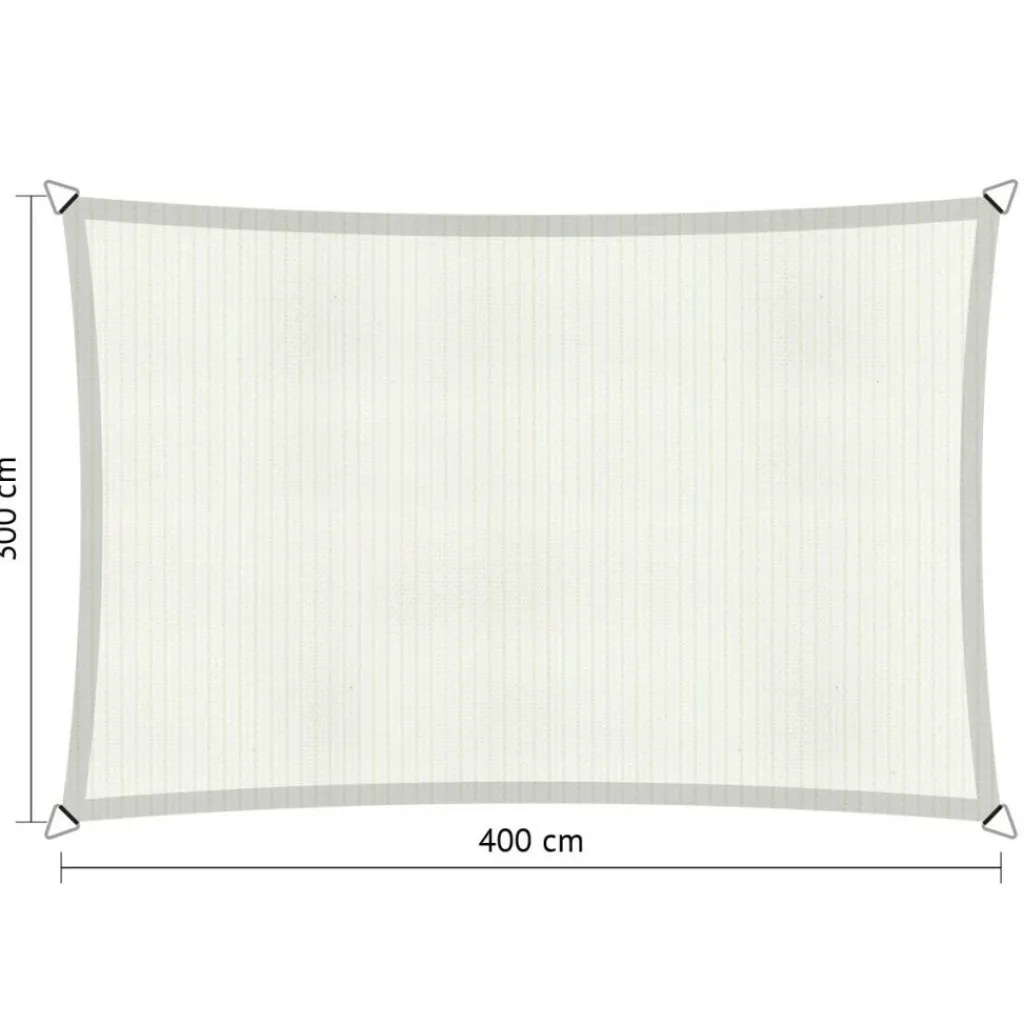 Shadow Comfort Rechthoek schaduwdoek 300 x 400 cm arctic white< Zonwering