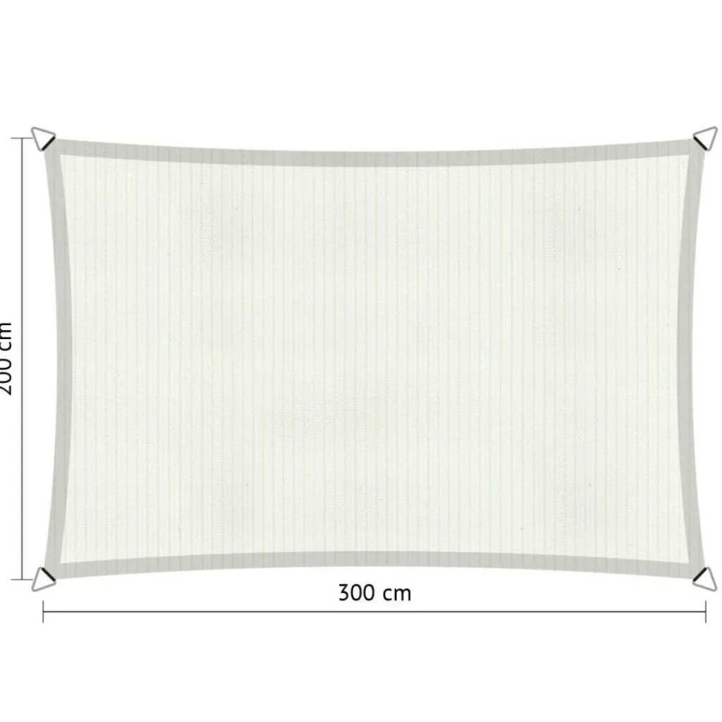 Shadow Comfort Rechthoek schaduwdoek 200 x 300 cm arctic white< Zonwering
