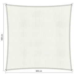 Zonwering-Shadow Comfort Vierkant schaduwdoek 400 x 400 cm arctic white