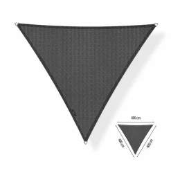 Zonwering-Shadow Comfort Waterdicht driehoek schaduwdoek 400 x 400 x 400 cm grey