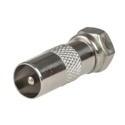 Camping Elektra-SHI Coax verloopstekker mannelijk naar F-wartel  aansluiting