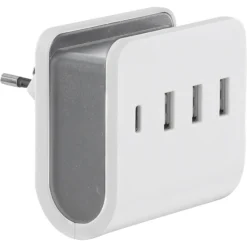 SHI USB 4x 4,8A wandoplader wit< Accu's & Batterijen