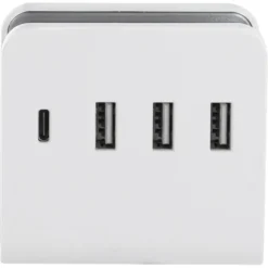 SHI USB 4x 4,8A wandoplader wit< Accu's & Batterijen