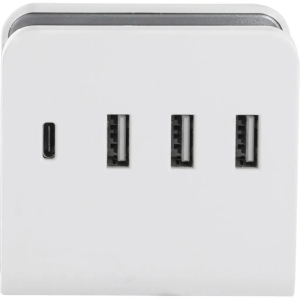 SHI USB 4x 4,8A wandoplader wit< Accu's & Batterijen