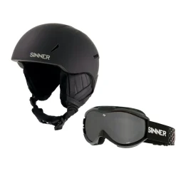Skihelmen|Wintersport-Sinner Combi-pack CREST skihelm met Toxic skibril black