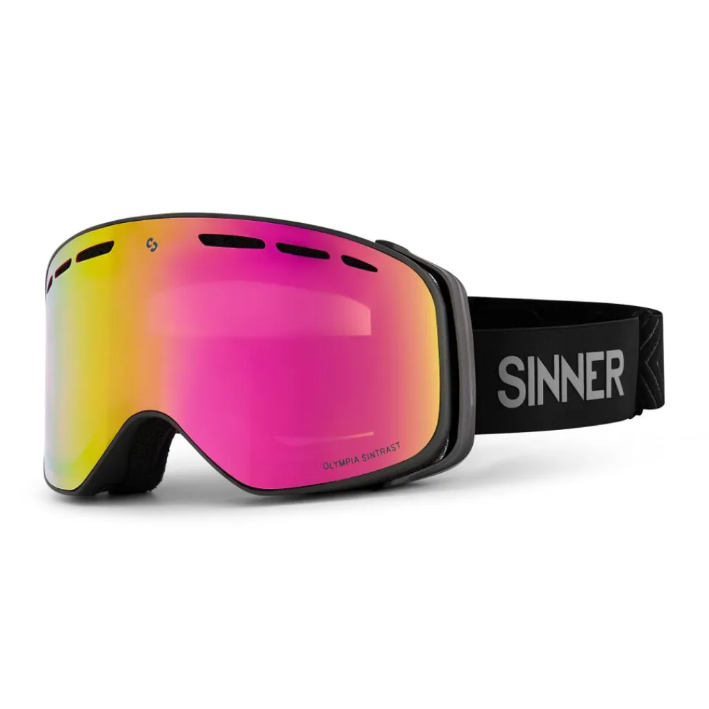 Skibrillen|Wintersport-Sinner OLYMPIA+ skibril pink SINTRAST black