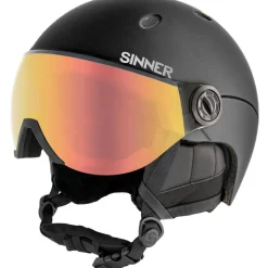 Sinner TITAN VISOR skihelm matte black red< Skihelmen|Wintersport