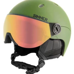 Sinner TITAN VISOR skihelm moss green red< Skihelmen|Wintersport