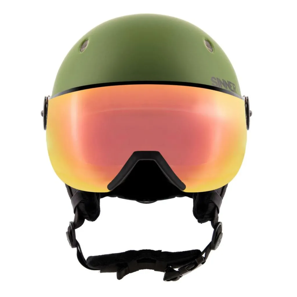 Sinner TITAN VISOR skihelm moss green red< Skihelmen|Wintersport