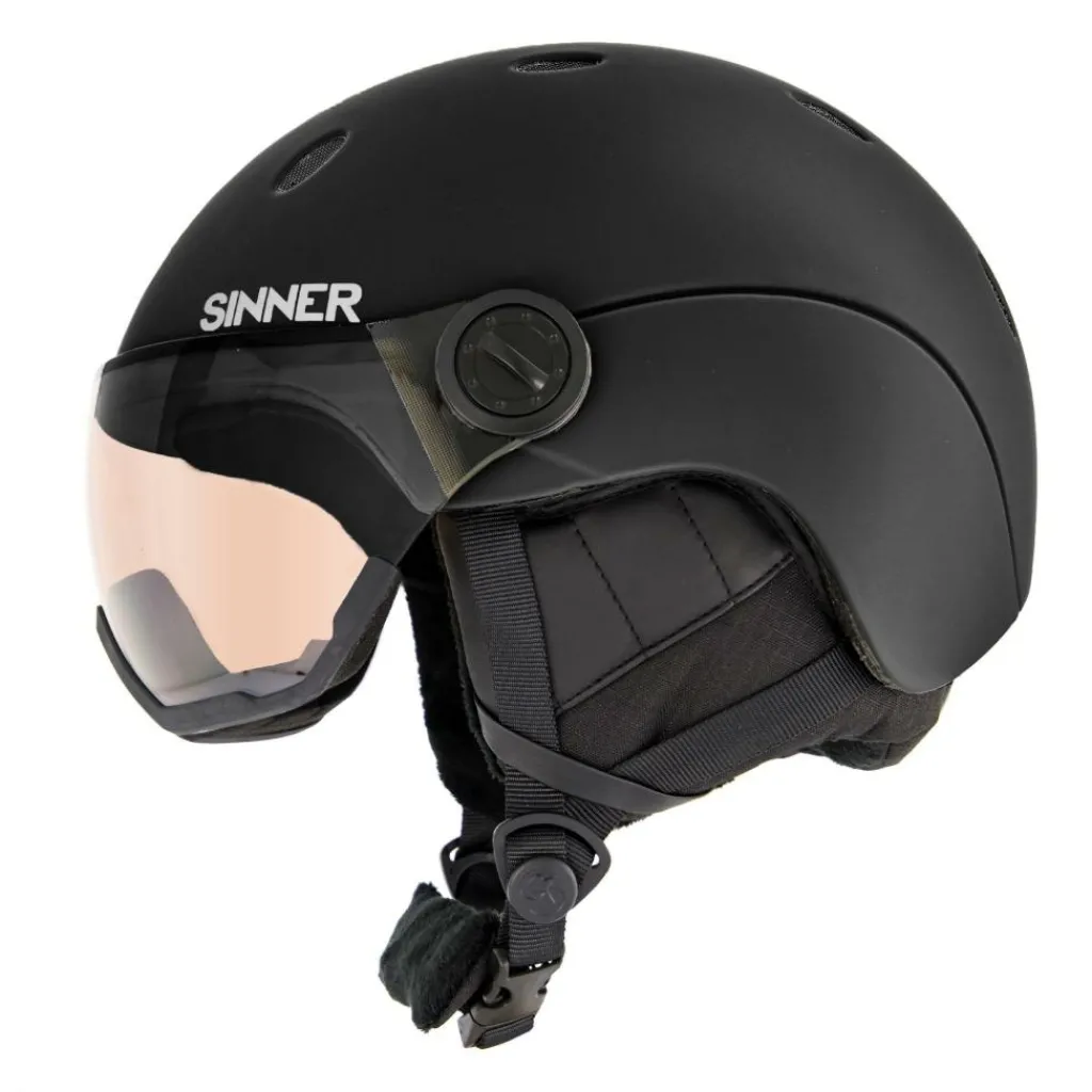 Sinner TITAN VISOR skihelm matte black< Skihelmen|Wintersport