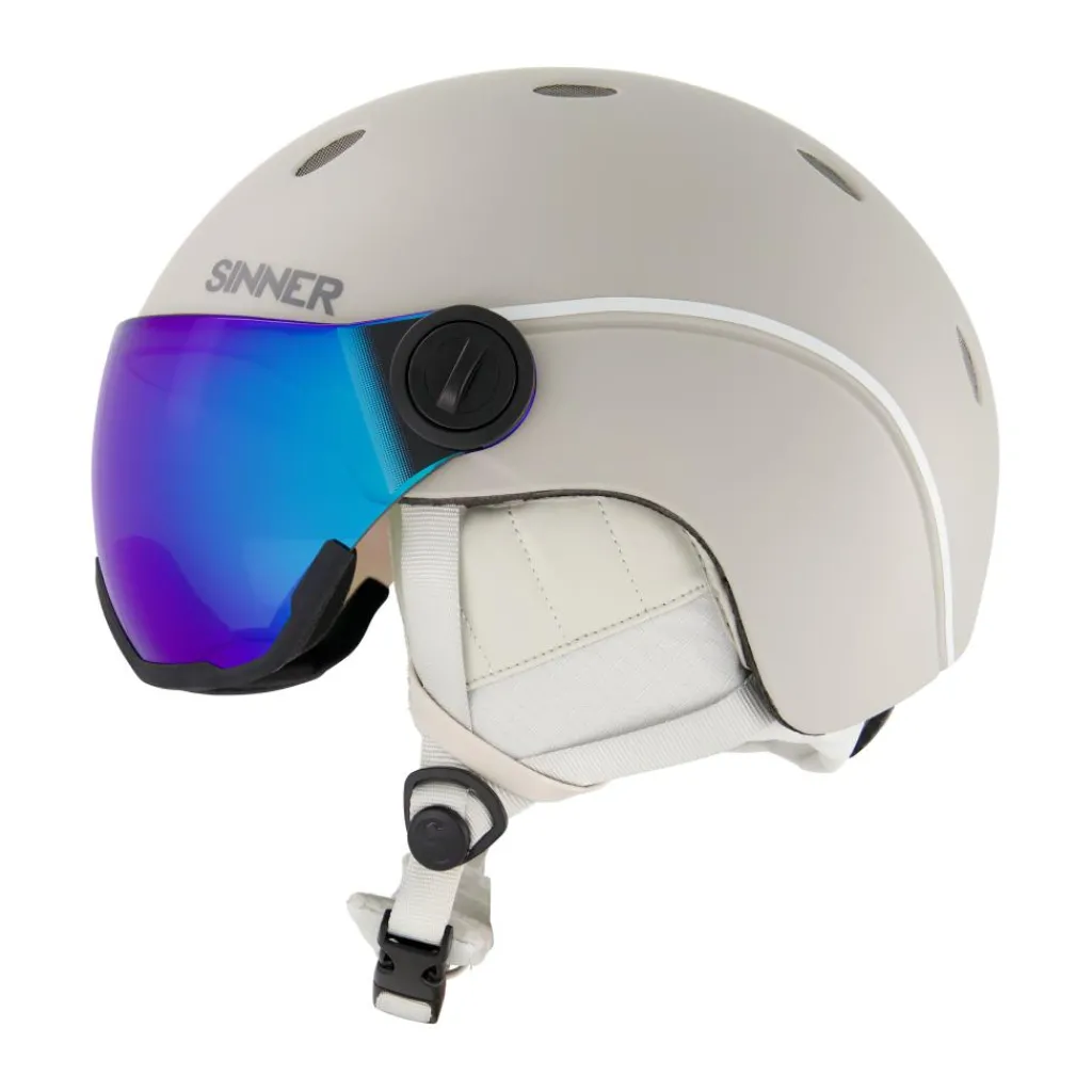 Skihelmen|Wintersport-Sinner TITAN VISOR skihelm matte light grey