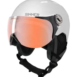 Skihelmen|Wintersport-Sinner TYPHOON VISOR skihelm matte white blue