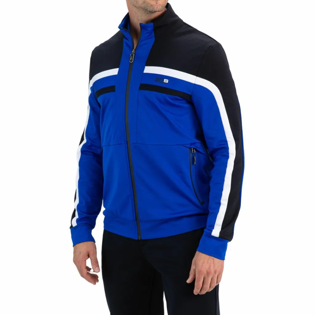 Sjeng Sports Amar trainingsjack heren blue neon< Tenniskleding