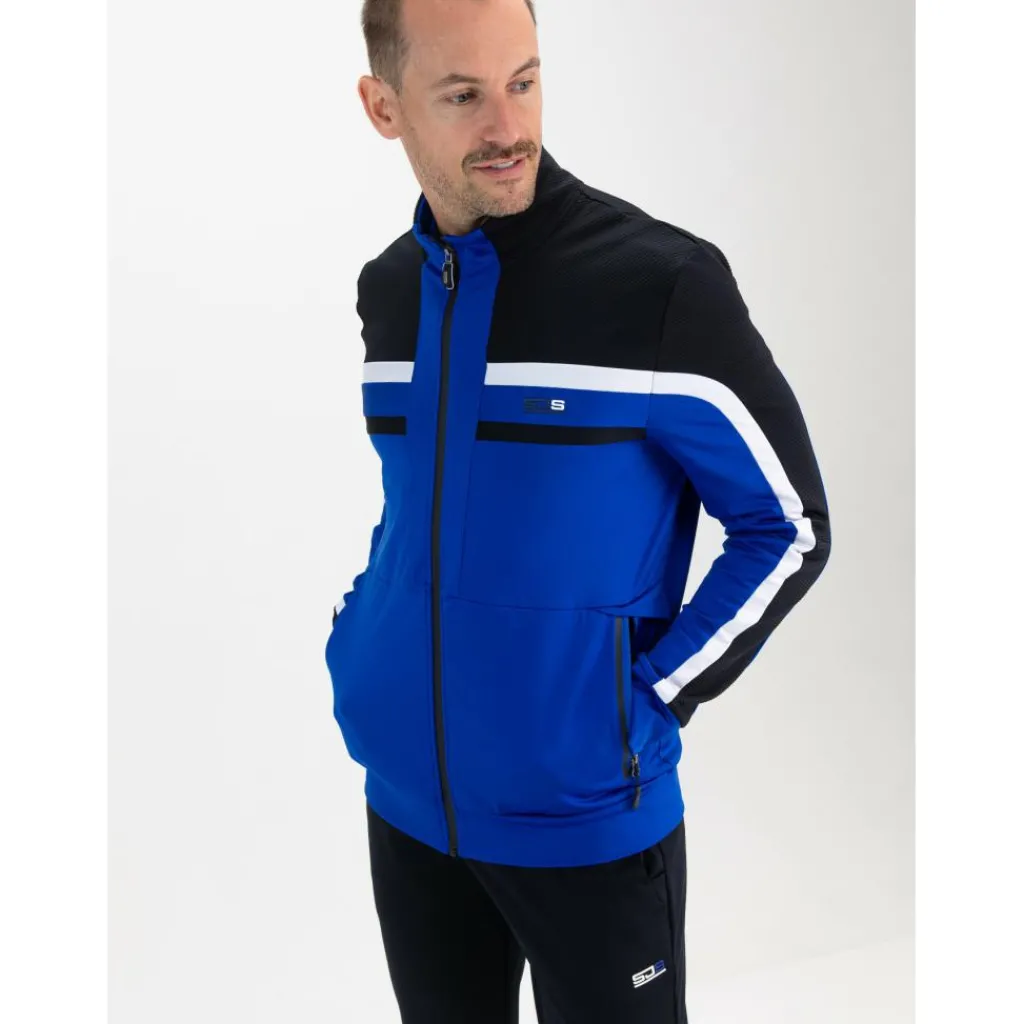 Sjeng Sports Amar trainingsjack heren blue neon< Tenniskleding
