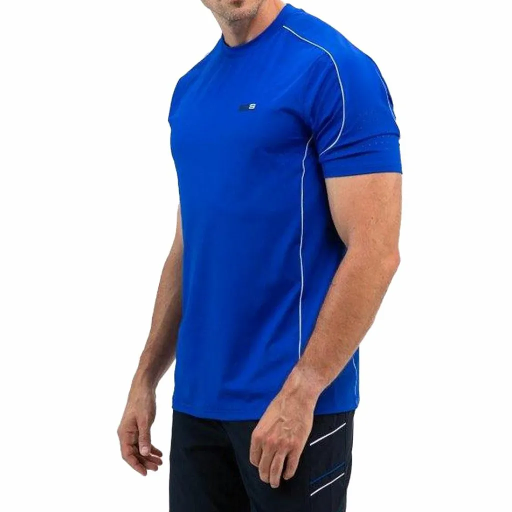 Tenniskleding-Sjeng Sports Brayen tennisshirt heren blue neon