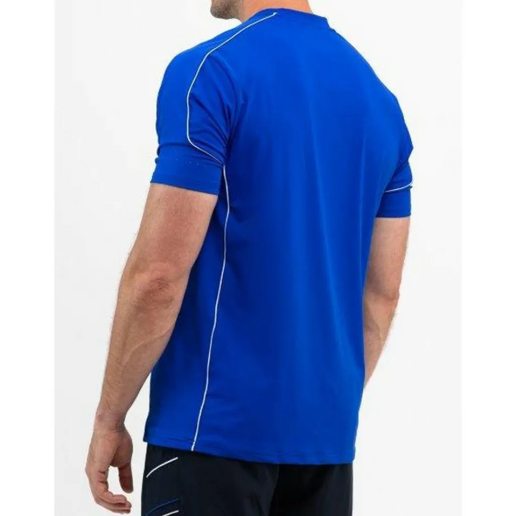 Tenniskleding-Sjeng Sports Brayen tennisshirt heren blue neon