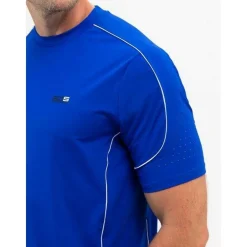Tenniskleding-Sjeng Sports Brayen tennisshirt heren blue neon