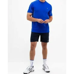 Tenniskleding-Sjeng Sports Brayen tennisshirt heren blue neon