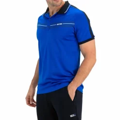 Sjeng Sports Celio tennispolo heren blue neon< Tenniskleding
