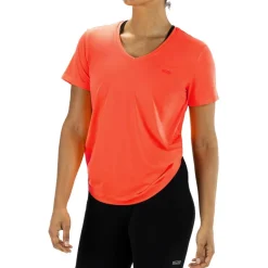 Tenniskleding-Sjeng Sports Ines tennisshirt dames vibrant orange