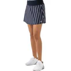 Tenniskleding-Sjeng Sports Leanne skort dames dark blue stripes
