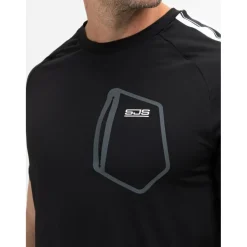 Sjeng Sports  Sinclair tennisshirt heren black melange< Tenniskleding