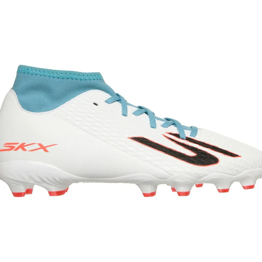 Voetbalschoenen-Skechers SKX_2 High MG voetbalschoenen junior white turquoise pink