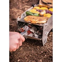 SKOTTI Mini Grill houtskoolbarbecue silver< Houtskool Bbq