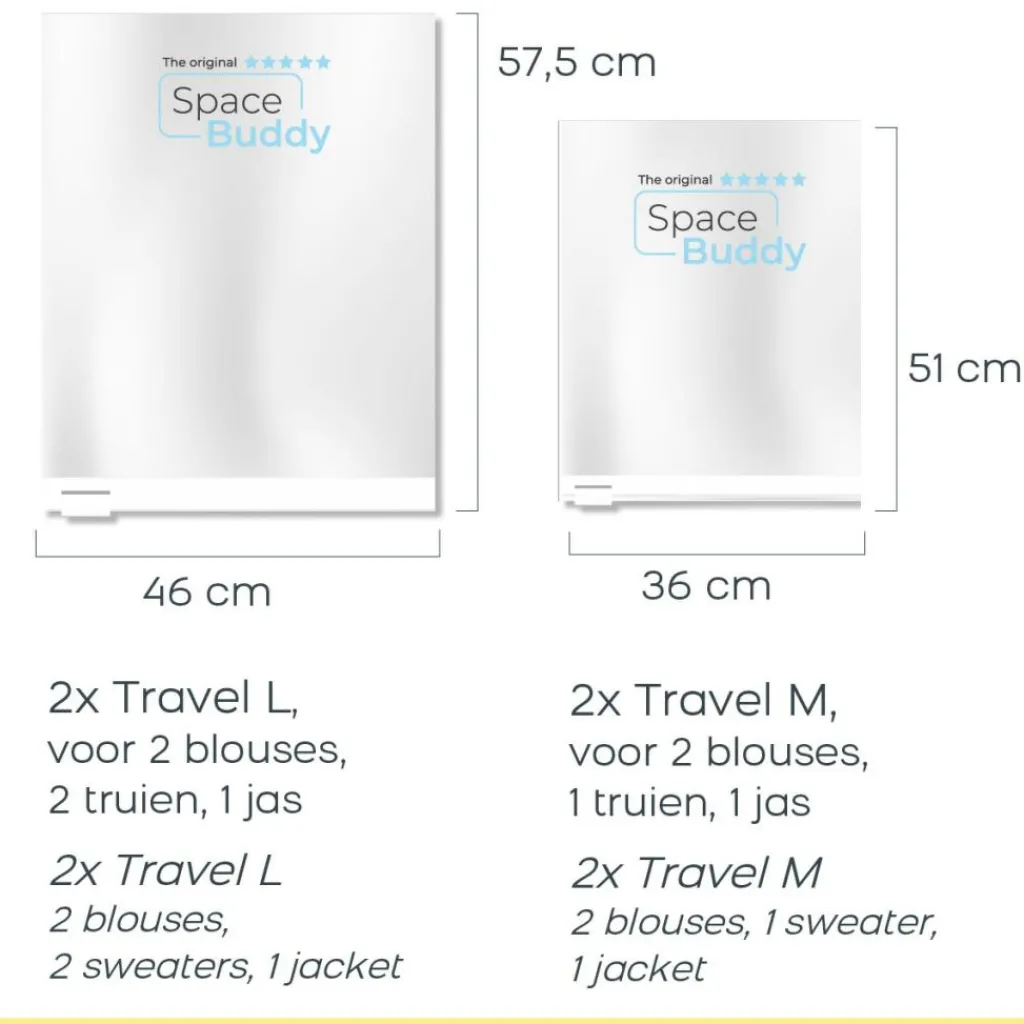 Koffer Accessoires|Fietsartikelen-Space Buddy Vacuüm opbergzakken reisset 4-delig