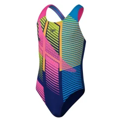 Speedo Digital Placement Splashback badpak junior blue pink< Badpakken