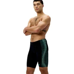 Speedo Endurance+ MAX Tech Panel Jammer zwemboxer heren black turquoise< Zwembroek