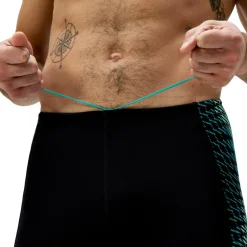 Speedo Endurance+ MAX Tech Panel Jammer zwemboxer heren black turquoise< Zwembroek