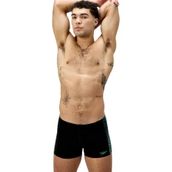 Zwembroek-Speedo Endurance+ MAX Tech Panel zwemboxer heren black turquoise