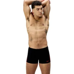 Speedo Endurance+ Tech Panel zwemboxer heren black red< Zwembroek