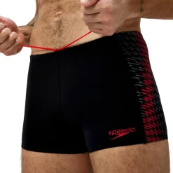 Speedo Endurance+ Tech Panel zwemboxer heren black red< Zwembroek