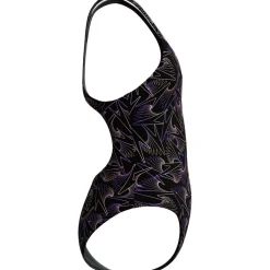 Speedo Hyperboom Medalist Allover Print badpak junior black peach< Badpakken