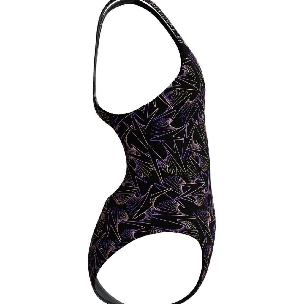 Speedo Hyperboom Medalist Allover Print badpak junior black peach< Badpakken