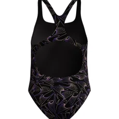 Speedo Hyperboom Medalist Allover Print badpak junior black peach< Badpakken