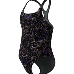 Speedo Hyperboom Medalist Allover Print badpak junior black peach< Badpakken