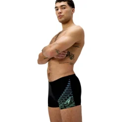 Zwembroek-Speedo Medley Logo zwemboxer heren black green