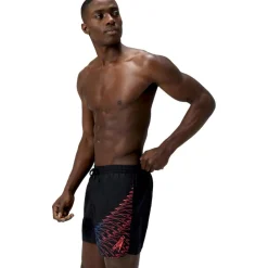 Speedo Medley Logo zwembroek heren black neon coral< Zwembroek